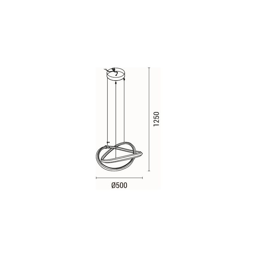 LED Пендел LED/38W/230V 3000K 50x120 см