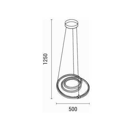 LED Пендел LED/38W/230V 3000K 50x50 см