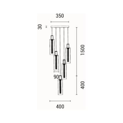 LED Пендел LED/38W/230V 3000K