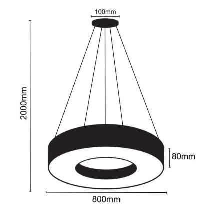 LED Пендел LED/40W/230V 4000K Ø 80 см