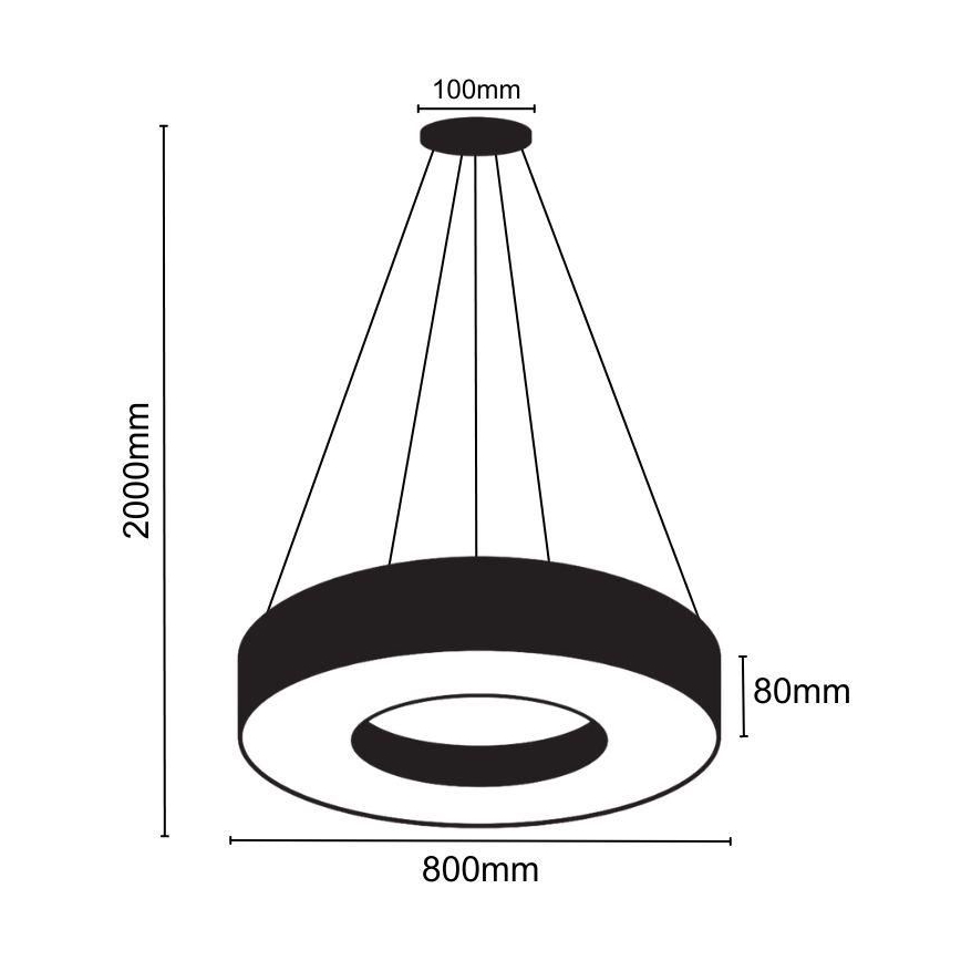LED Пендел LED/40W/230V 4000K Ø 80 см