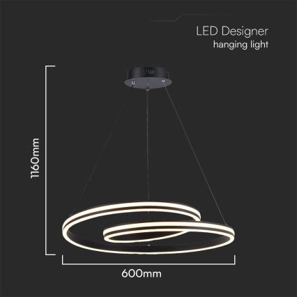 LED Пендел LED/40W/230V 3000/4000/6400K