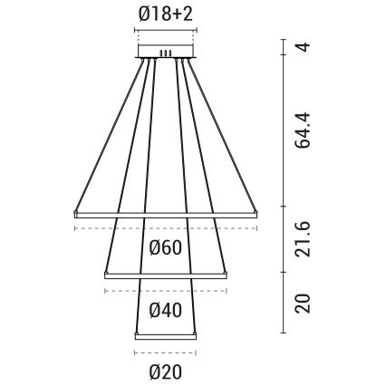 LED Пендел LED/42W/230V 3000K черен