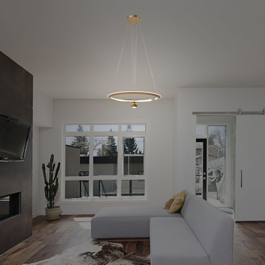 LED Пендел LED/45W/230V 4000K Ø 62 см златист