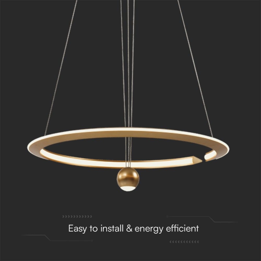 LED Пендел LED/45W/230V 4000K Ø 62 см златист