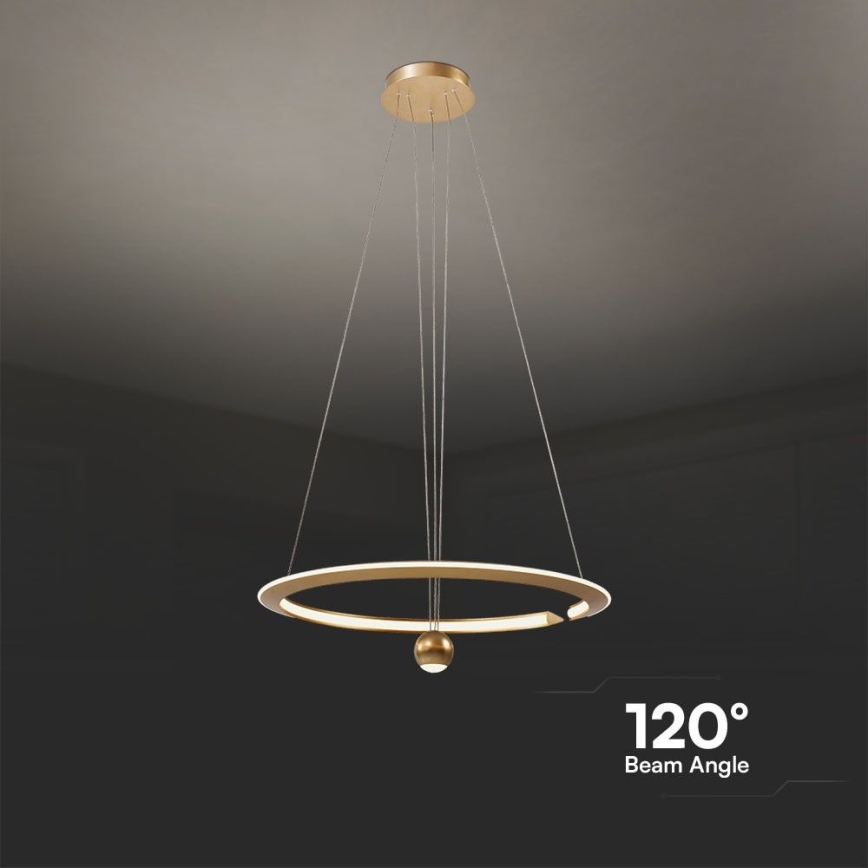 LED Пендел LED/45W/230V 4000K Ø 62 см златист