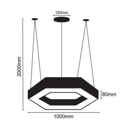 LED Пендел LED/50W/230V 4000K Ø 100 см