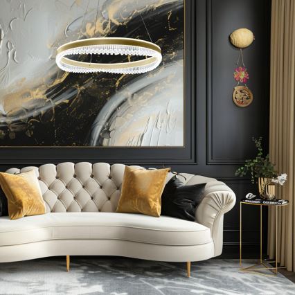 LED Пендел LED/52W/230V Ø 60 см златист