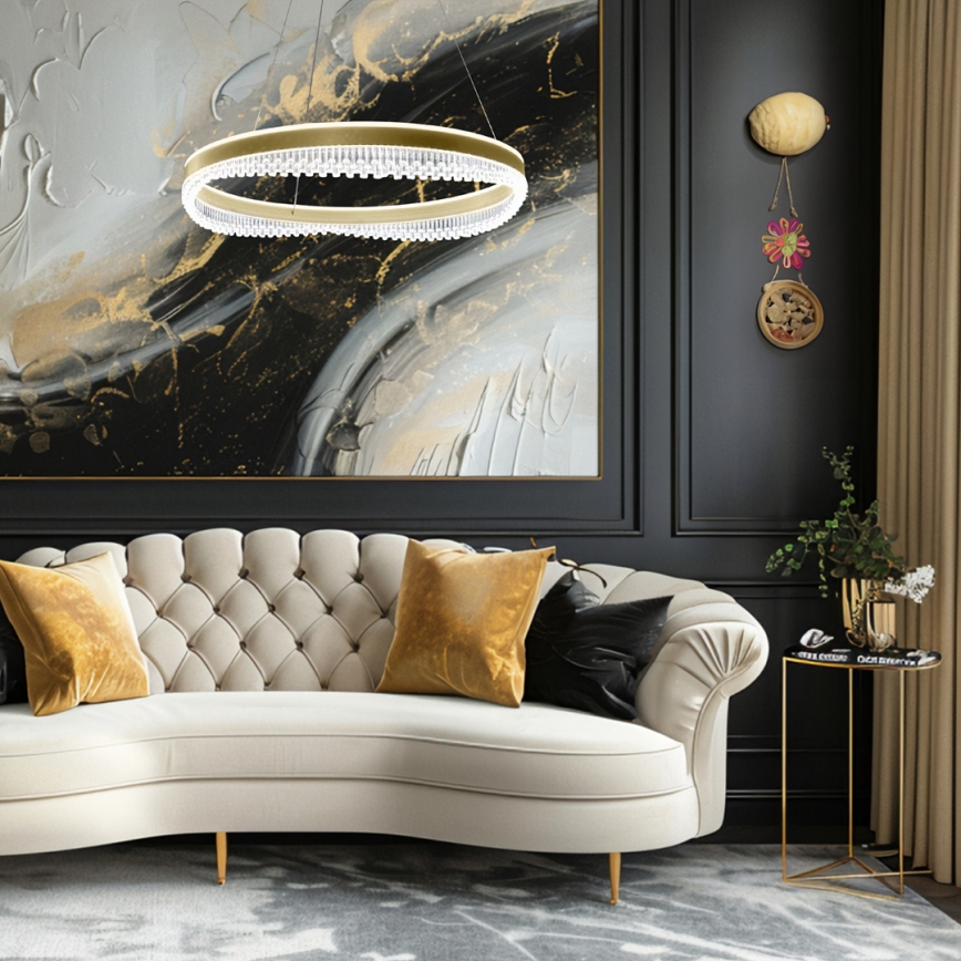LED Пендел LED/52W/230V Ø 60 см златист