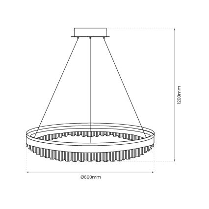 LED Пендел LED/52W/230V Ø 60 см златист