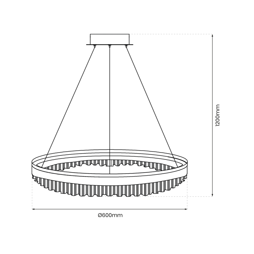 LED Пендел LED/52W/230V Ø 60 см златист