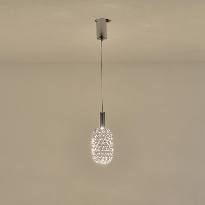 LED Пендел LED/6,3W/230V 3000K лъскав хром Ø 20 см