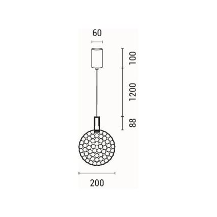 LED Пендел LED/6,3W/230V 3000K лъскав хром Ø 20 см