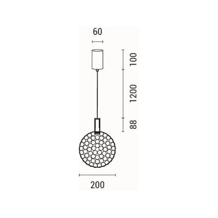 LED Пендел LED/6,3W/230V 3000K лъскав хром Ø 25 см