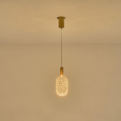 LED Пендел LED/6,3W/230V 3000K златист Ø 20 см