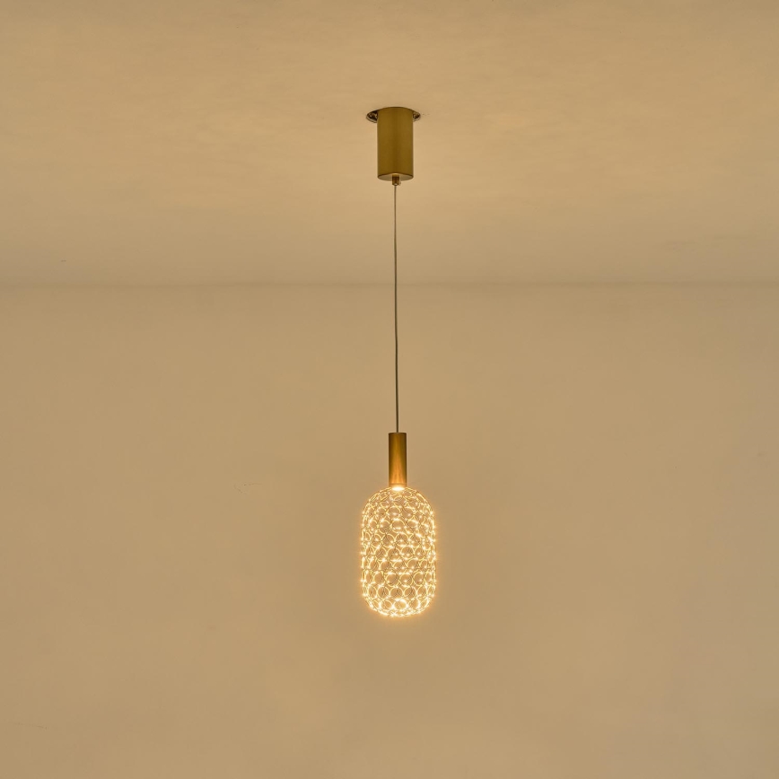 LED Пендел LED/6,3W/230V 3000K златист Ø 20 см