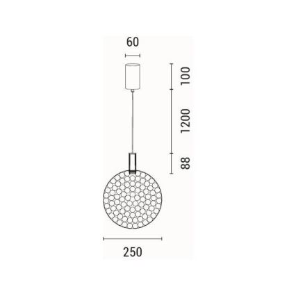 LED Пендел LED/6,3W/230V 3000K златист Ø 25 см