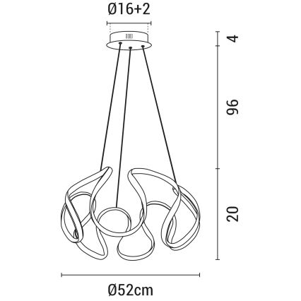 LED Пендел LED/60W/230V 3000K бял