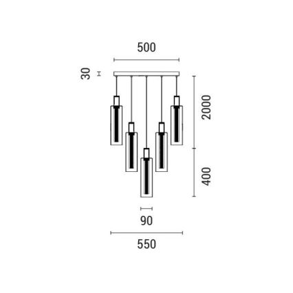 LED Пендел LED/60W/230V 3000K