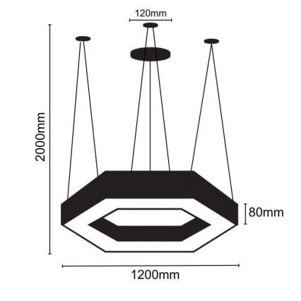 LED Пендел LED/60W/230V 4000K Ø 120 см