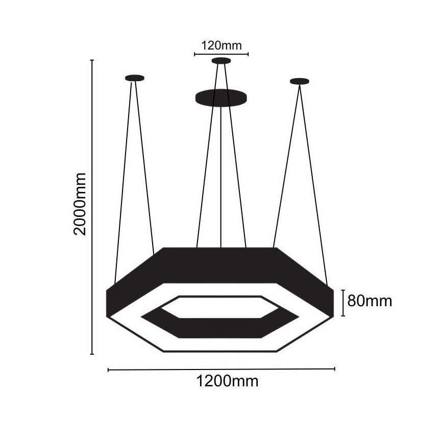 LED Пендел LED/60W/230V 4000K Ø 120 см