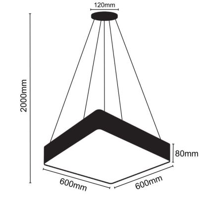 LED Пендел LED/65W/230V 4000K 60x60 см