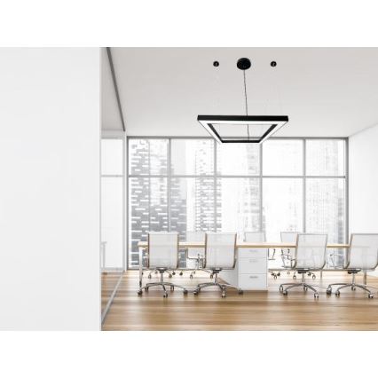 LED Пендел LED/70W/230V 4000K 100x100 см черен
