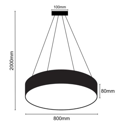 LED Пендел LED/70W/230V 4000K Ø 80 см