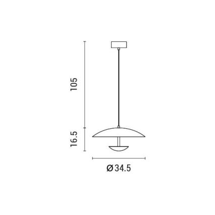 LED Пендел LED/7W/230V 3000K Ø 34,5 см