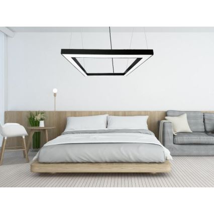LED Пендел LED/80W/230V 4000K 120x120 см черен