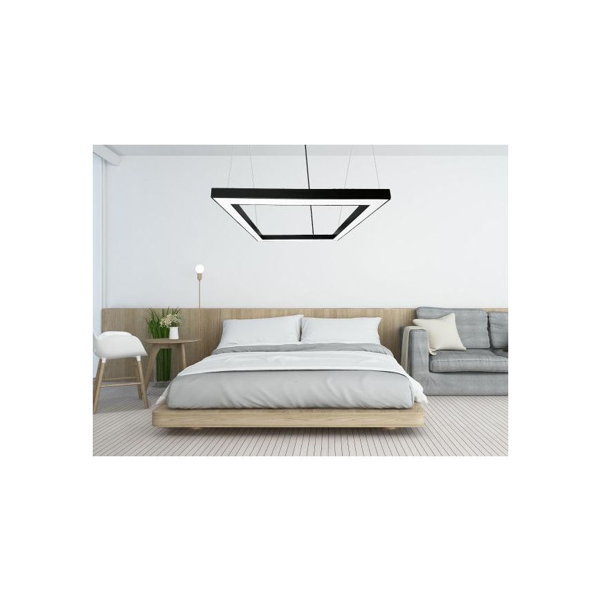 LED Пендел LED/80W/230V 4000K 120x120 см черен