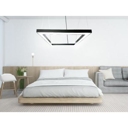 LED Пендел LED/80W/230V 4000K 120x120 см черен