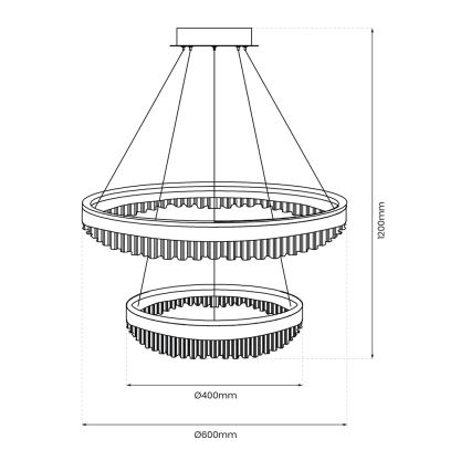 LED Пендел LED/85W/230V Ø 60 см златист