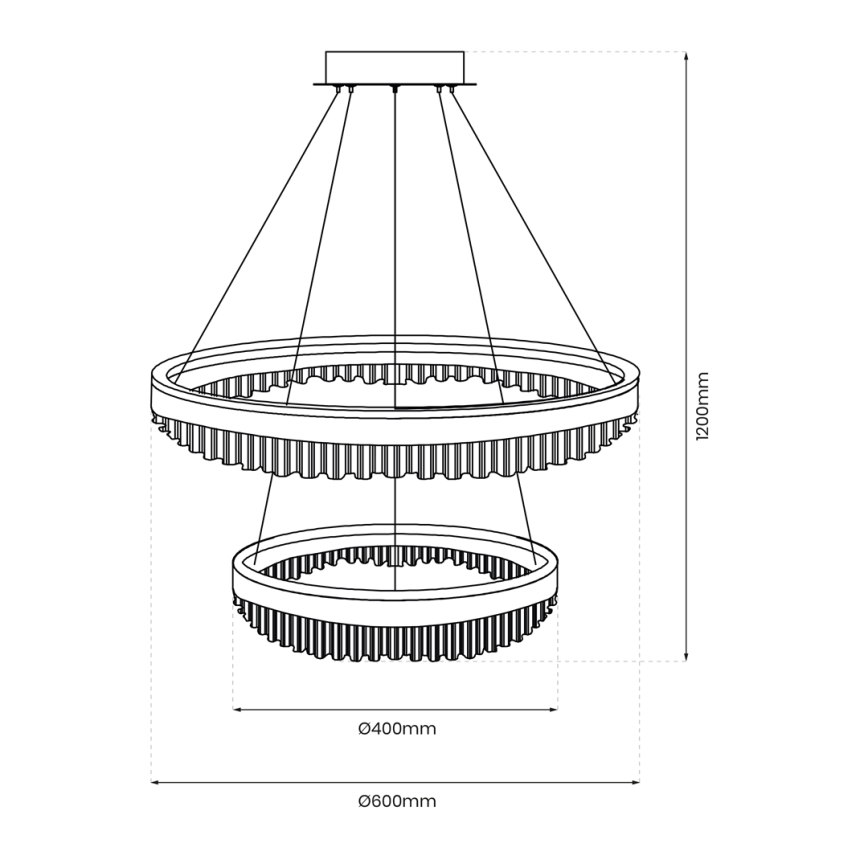 LED Пендел LED/85W/230V Ø 60 см златист
