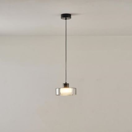 LED Пендел LED/8W/230V 3000K черен/опушен Ø 20 см