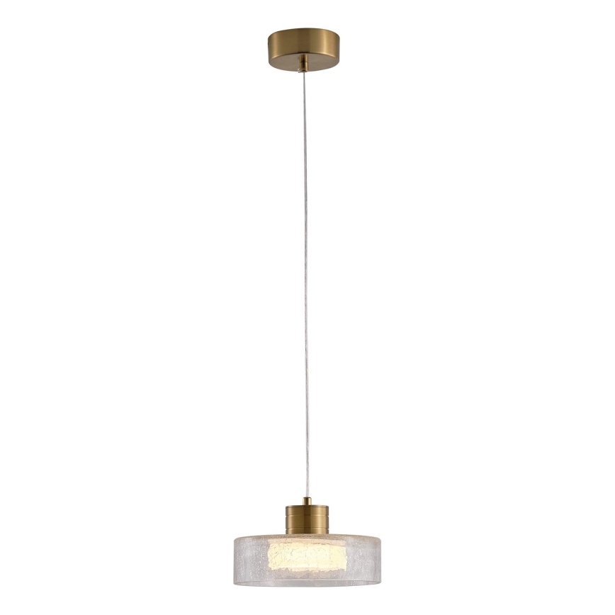 LED Пендел LED/8W/230V 3000K златист/прозрачен Ø 20 см