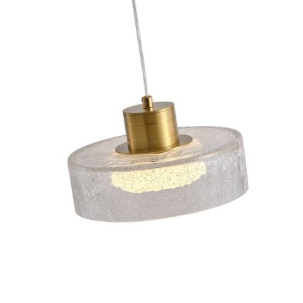 LED Пендел LED/8W/230V 3000K златист/прозрачен Ø 20 см