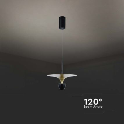 LED Пендел LED/9W/230V 4000K черен/златист