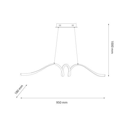 LED Пендел LOOP LED/28W/230V черен