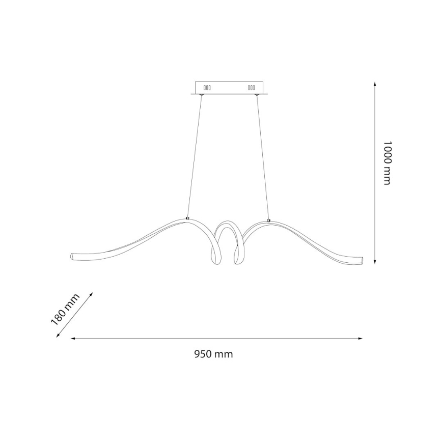 LED Пендел LOOP LED/28W/230V черен
