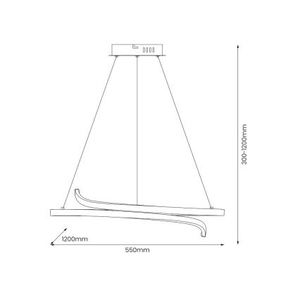 LED Пендел LORENZO LED/35W/230V черен
