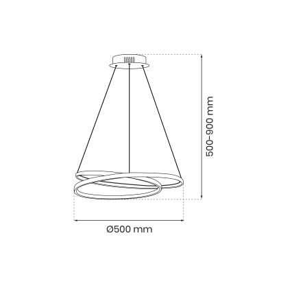 LED Пендел LUCERO LED/48W/230V лъскав хром