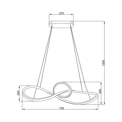LED Пендел MARCO LED/42W/230V лъскав хром
