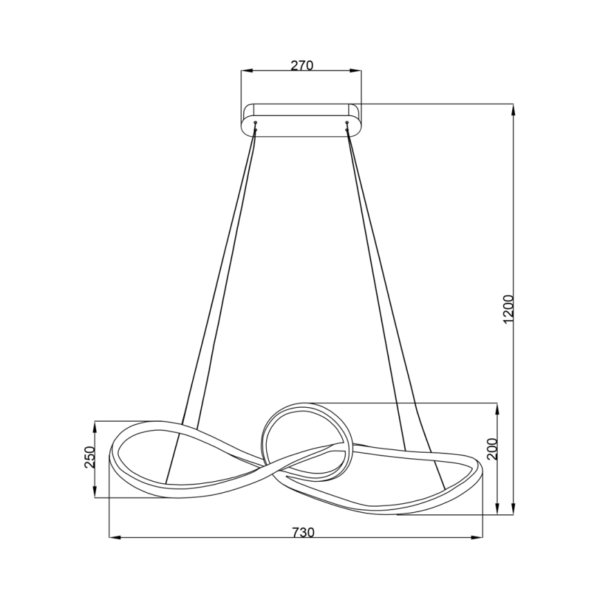 LED Пендел MARCO LED/42W/230V лъскав хром