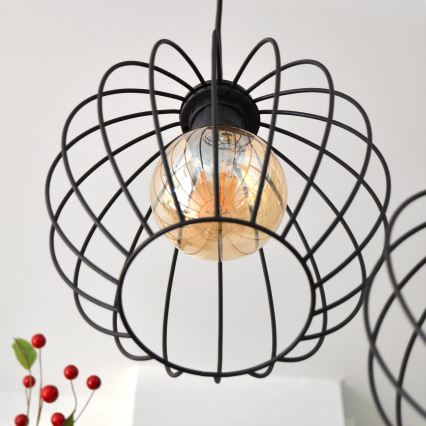 LED Пендел MERCURE 3xE27/15W/230V ø 50 см черен