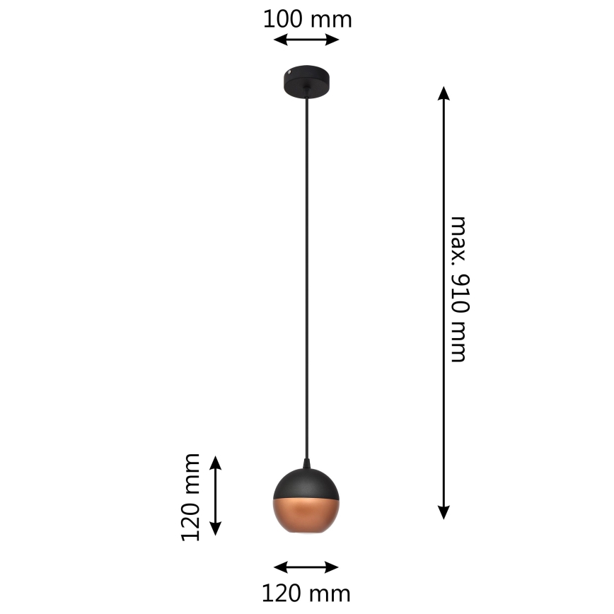 LED Пендел MIDWAY 1xGU10/4,8W/230V черен/меден