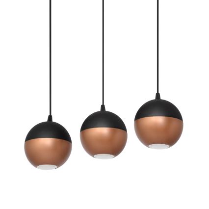 LED Пендел MIDWAY 3xGU10/4,8W/230V черен/меден