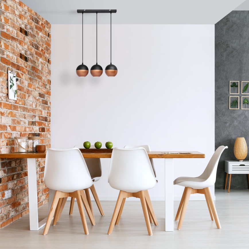 LED Пендел MIDWAY 3xGU10/4,8W/230V черен/меден