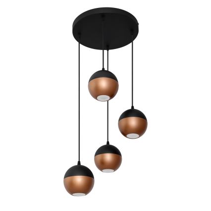 LED Пендел MIDWAY 4xGU10/4,8W/230V черен/меден