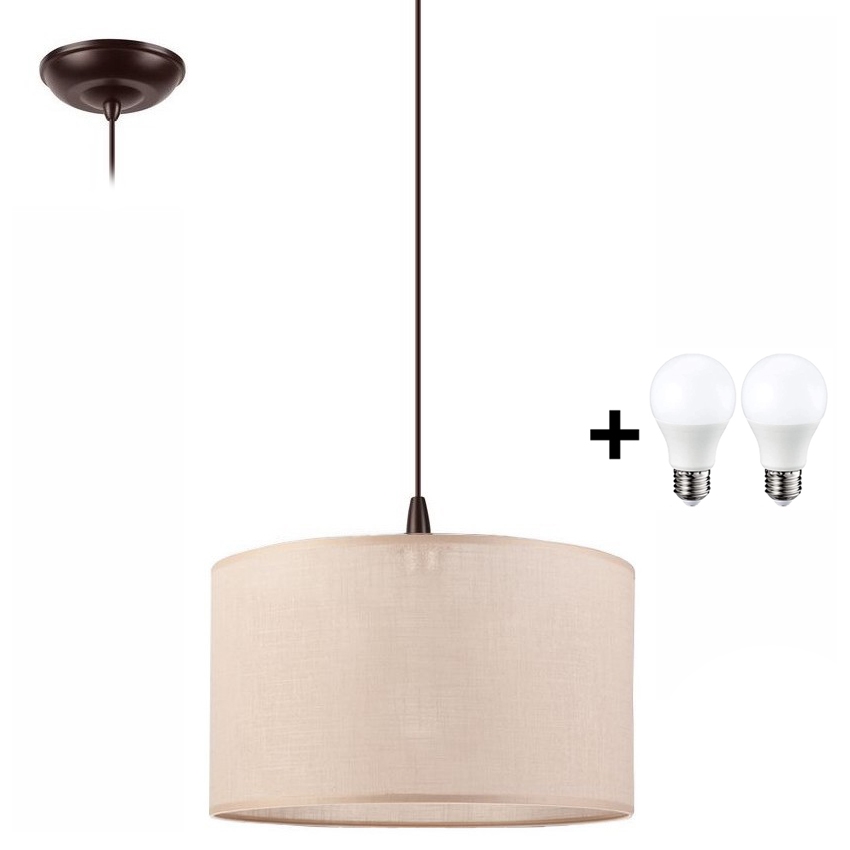 LED Пендел NOEL 1xE27/60W/230V бежов